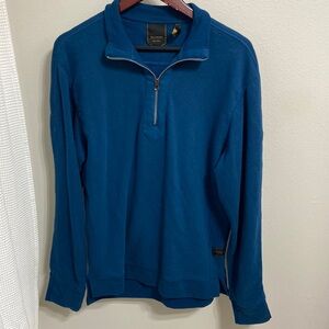 Men’s Six Lincoln New York Blue Quarter Zip Up Long Sleeves Sweater. Size L